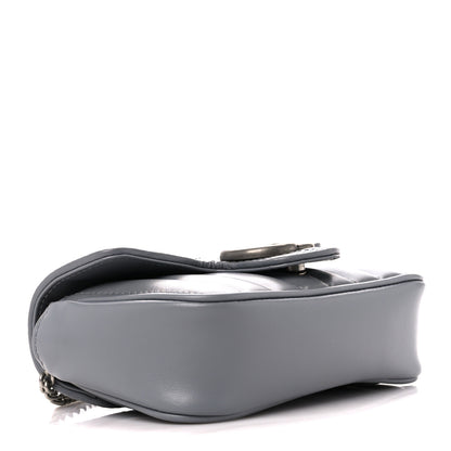 Gucci Calfskin Matelasse Aria Super Mini GG Marmont Shoulder Bag Deep Grey 4 of 10