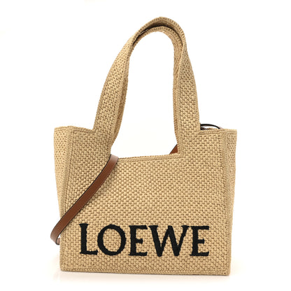 Loewe X PAULA'S IBIZA Raffia Medium Font Tote Natural Tan 1 of 11