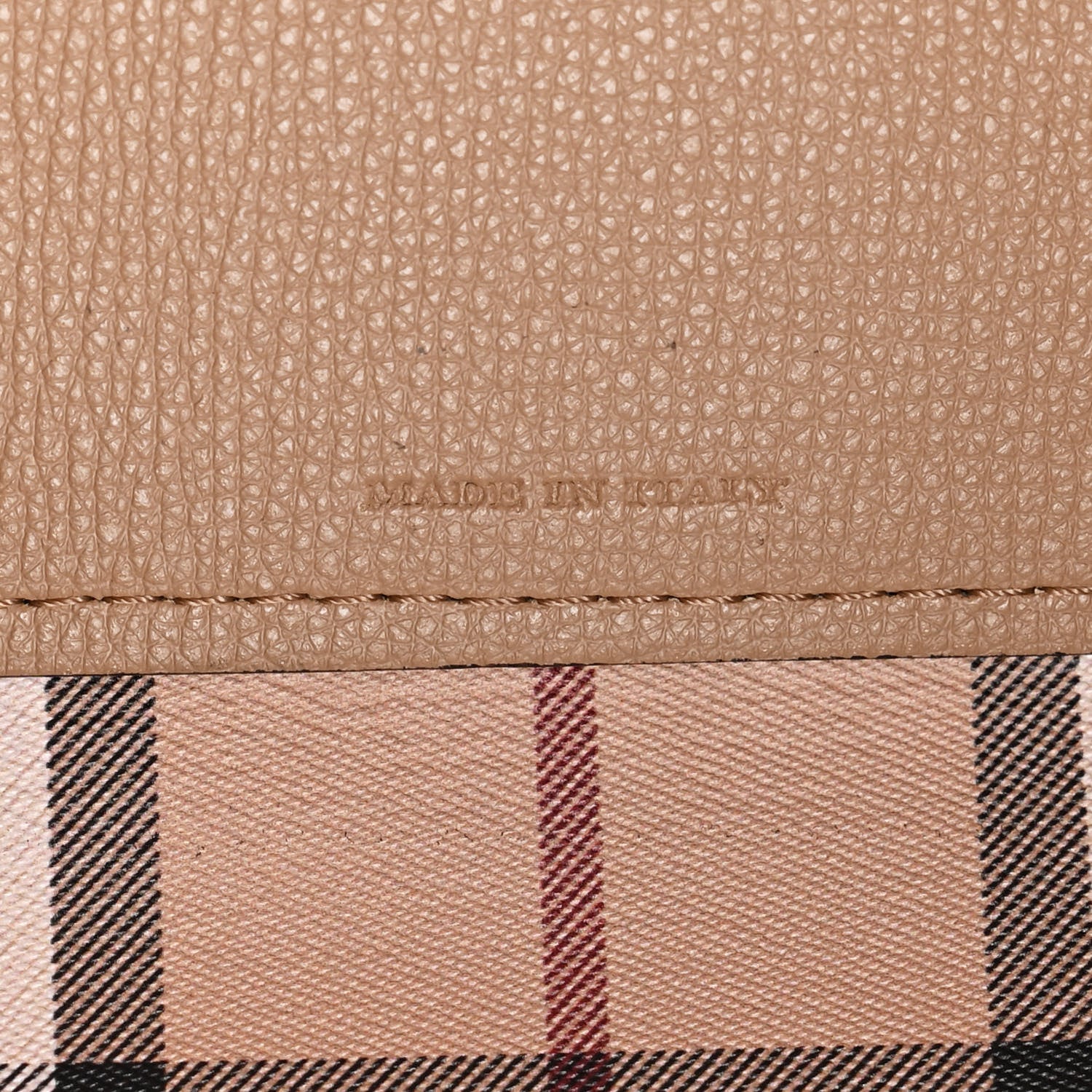 Burberry Grainy Calfskin Haymarket Check Medium Reversible Tote Camel 7 of 11