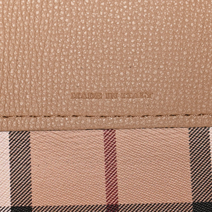 Burberry Grainy Calfskin Haymarket Check Medium Reversible Tote Camel 7 of 11