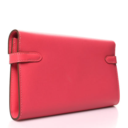 Hermes Tadelakt Kelly Longue Wallet Rose Lipstick 3 of 11