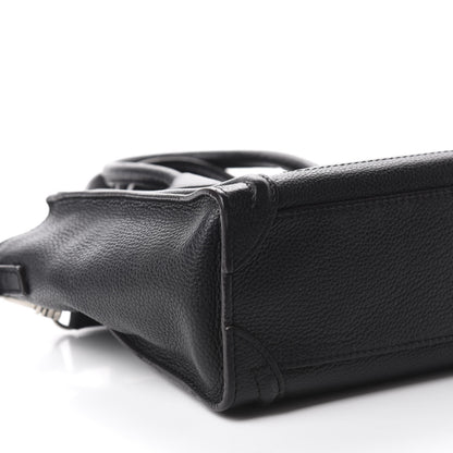 Celine Drummed Calfskin Nano Luggage Black 6 of 9
