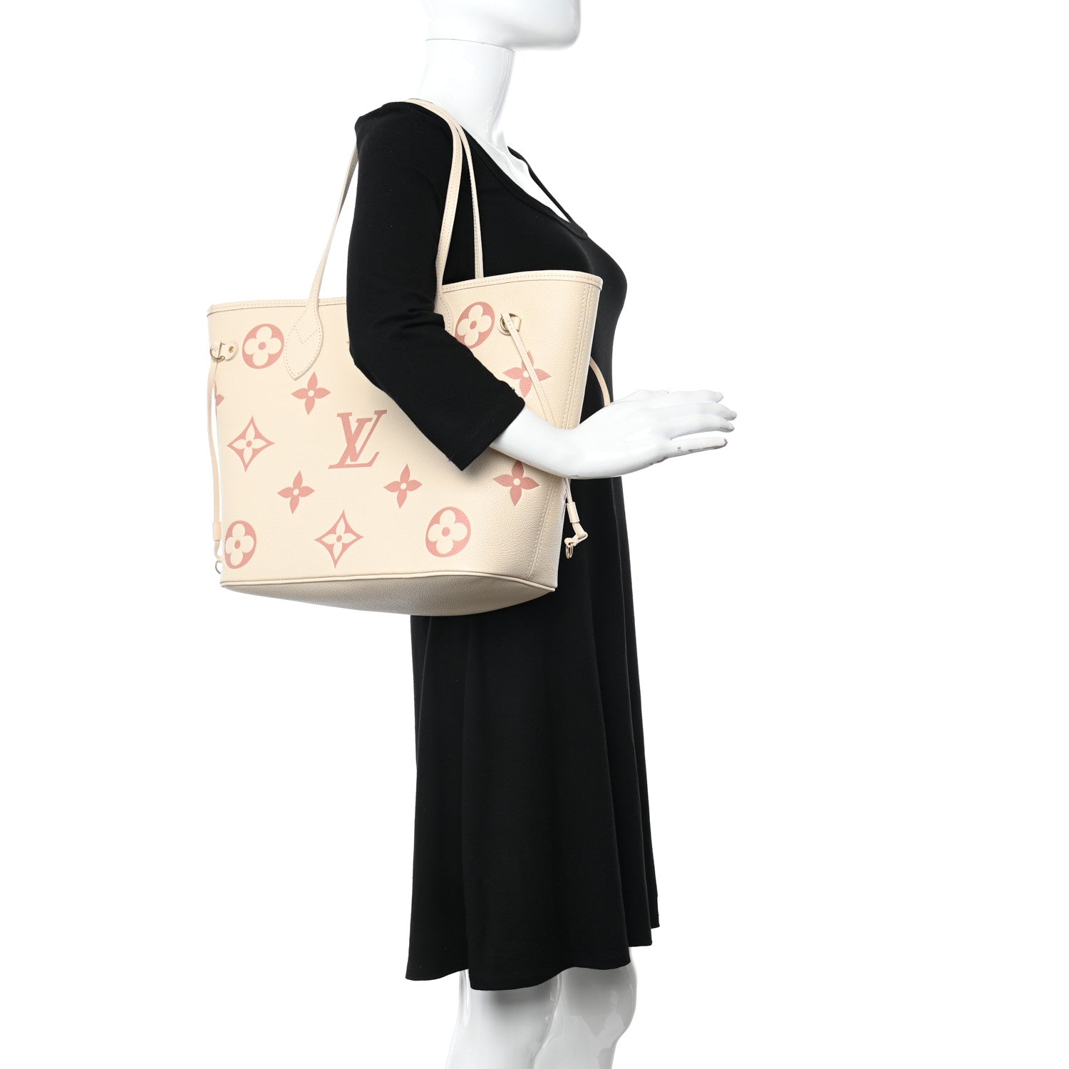 Louis Vuitton Empreinte Monogram Giant Neverfull MM Creme Rose Trianon 2 of 9