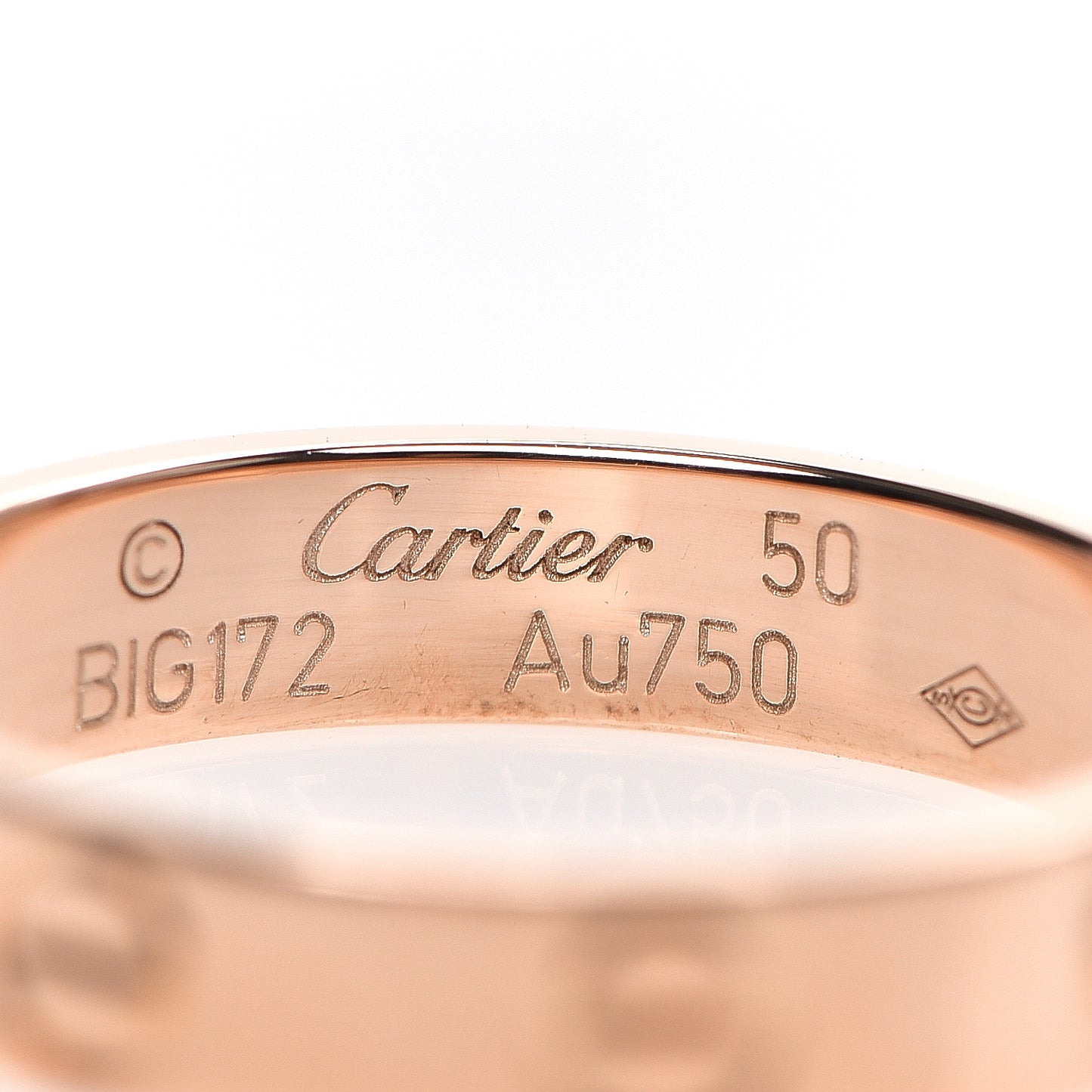 18K Pink Gold 3.5mm LOVE Wedding Band Ring 50 5.25
