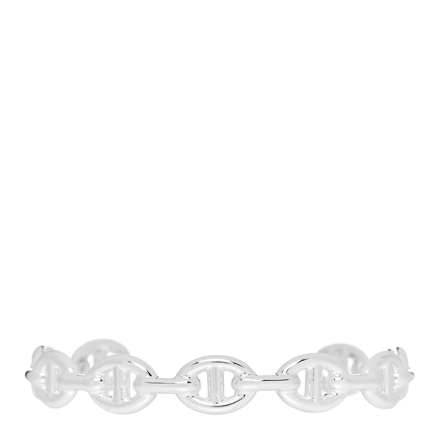Sterling Silver MM Chaine d'Ancre Enchainee Cuff Bracelet ST