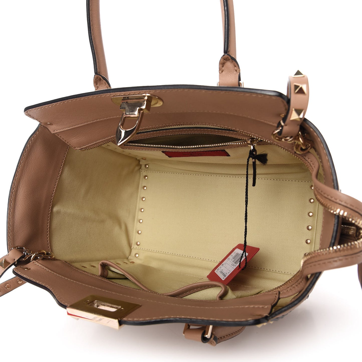 Vitello Small Rockstud Double Handle Tote Alpaca