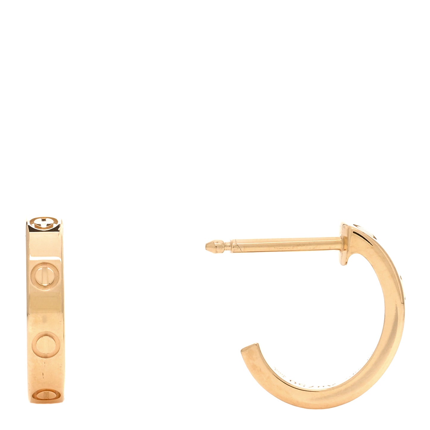 18K Yellow Gold Small LOVE Hoop Earrings