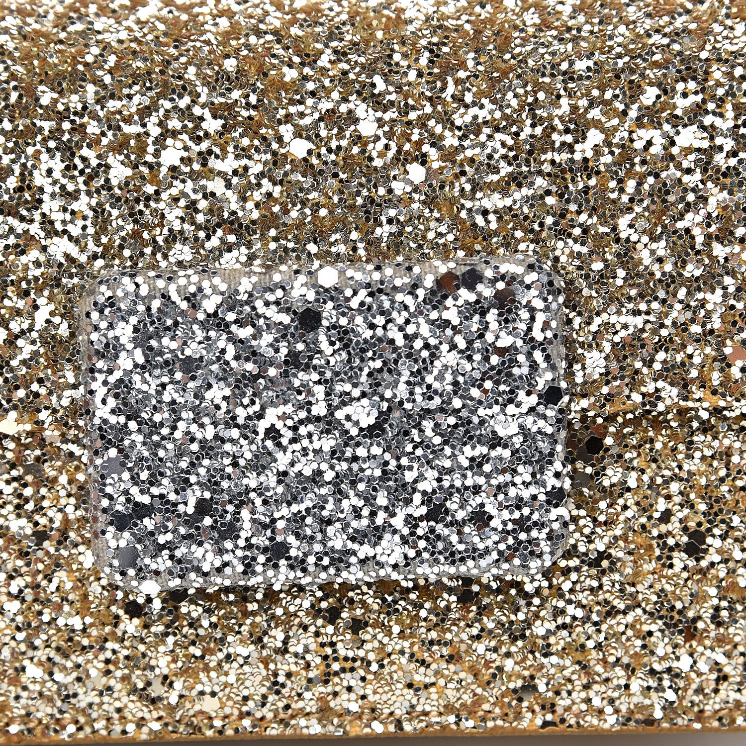 Saint Laurent Glitter Small Lulu Bunny Satchel Gold Silver 10 of 12
