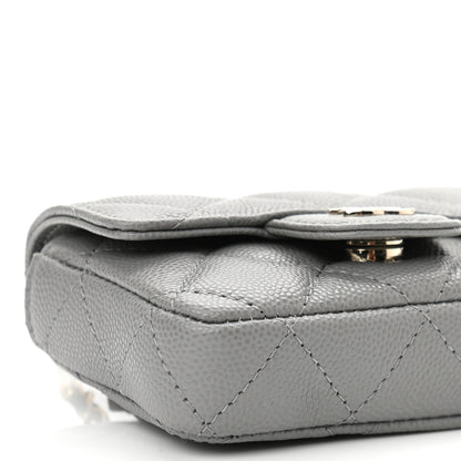 Chanel Caviar Quilted Mini Chain Belt Bag Grey 10 of 12