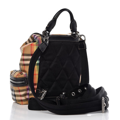 Burberry Vintage Rainbow Check Small Rucksack Backpack Antique Yellow 3 of 8