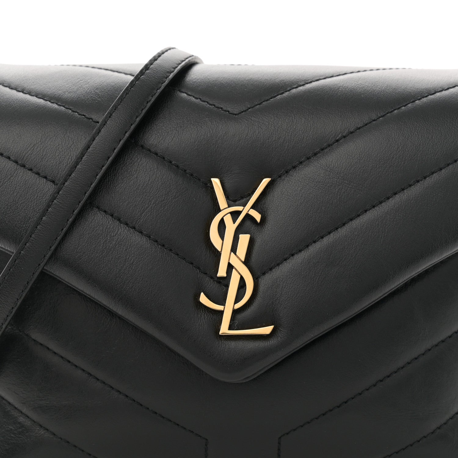 Saint Laurent Calfskin Y Quilted Monogram Toy Loulou Crossbody Bag Black 8 of 11
