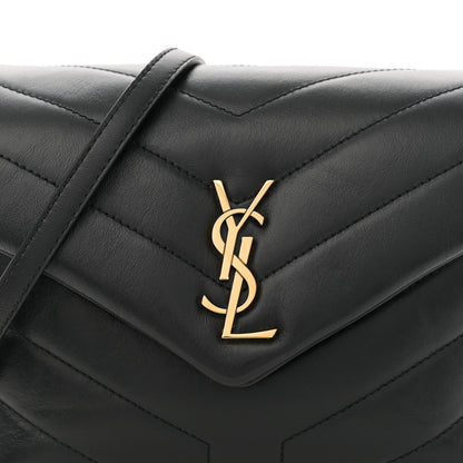 Saint Laurent Calfskin Y Quilted Monogram Toy Loulou Crossbody Bag Black 8 of 11