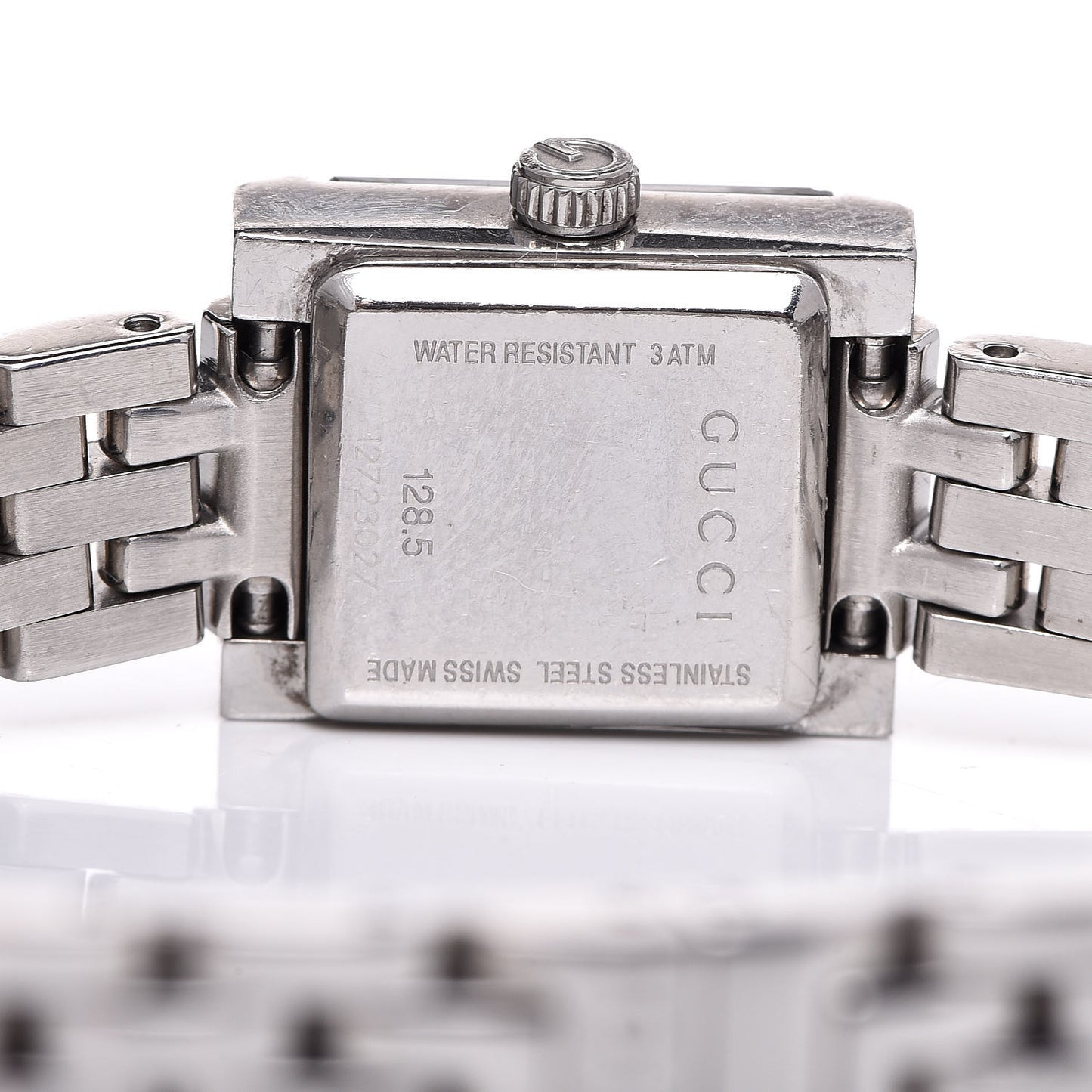 Stainless Steel Diamond 14mm G- Frame Square Quartz Watch Black