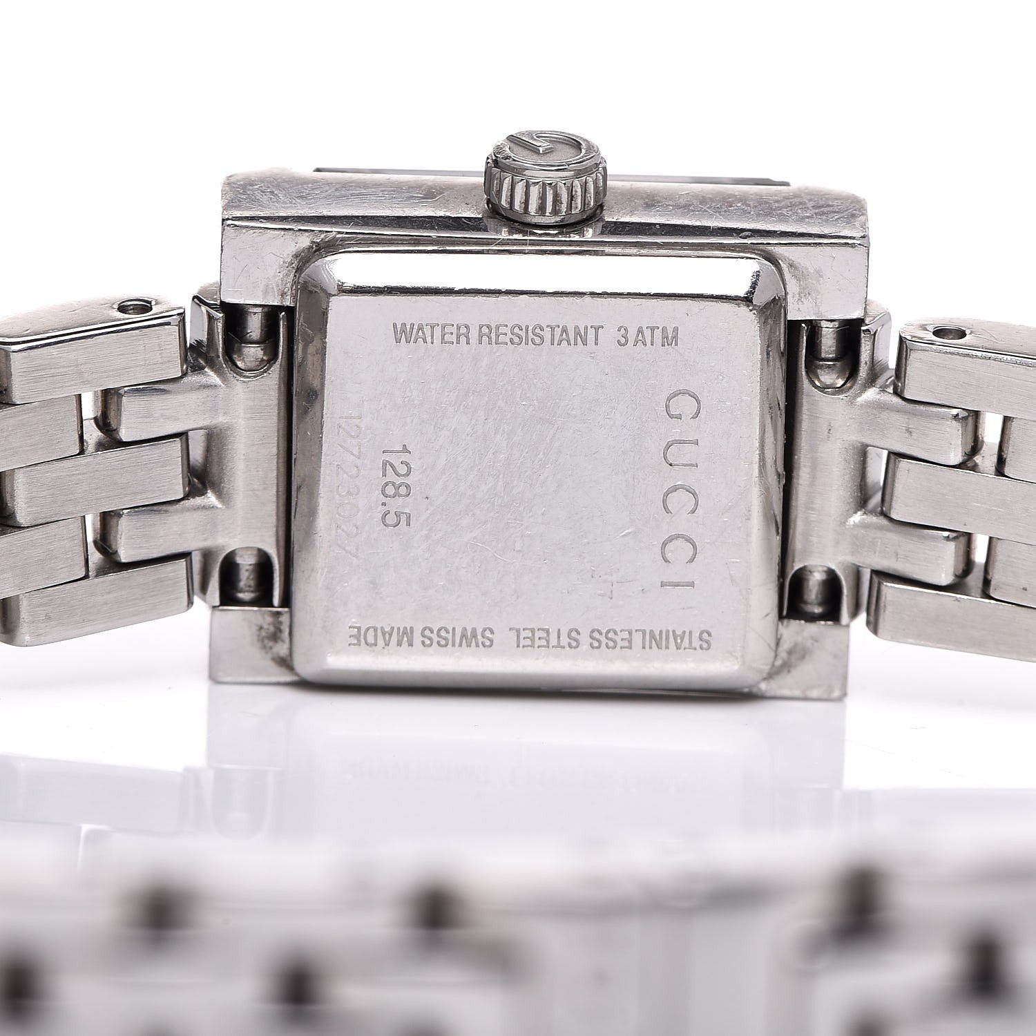 Gucci Stainless Steel Diamond 14mm G- Frame Square Quartz Watch Black 7 of 11