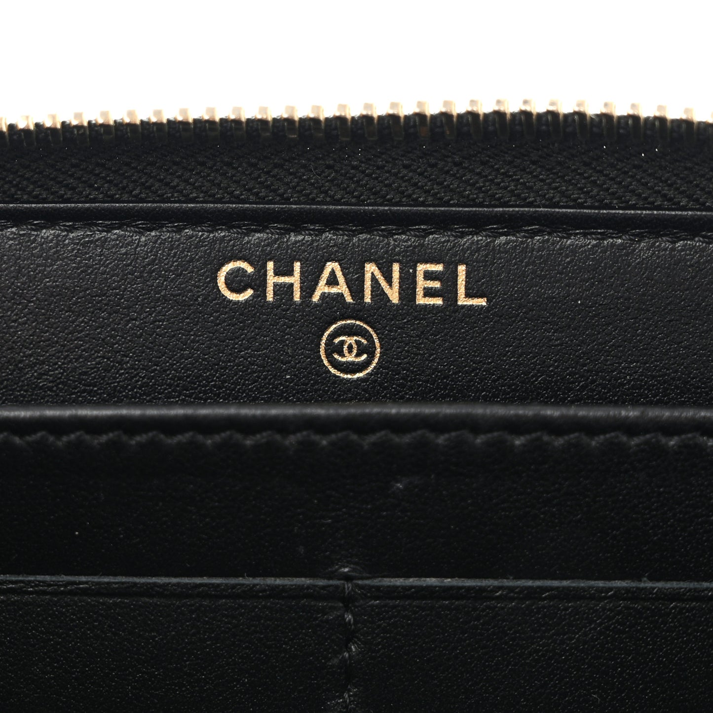 Caviar Studded Deauville Large Zip Around Wallet Black