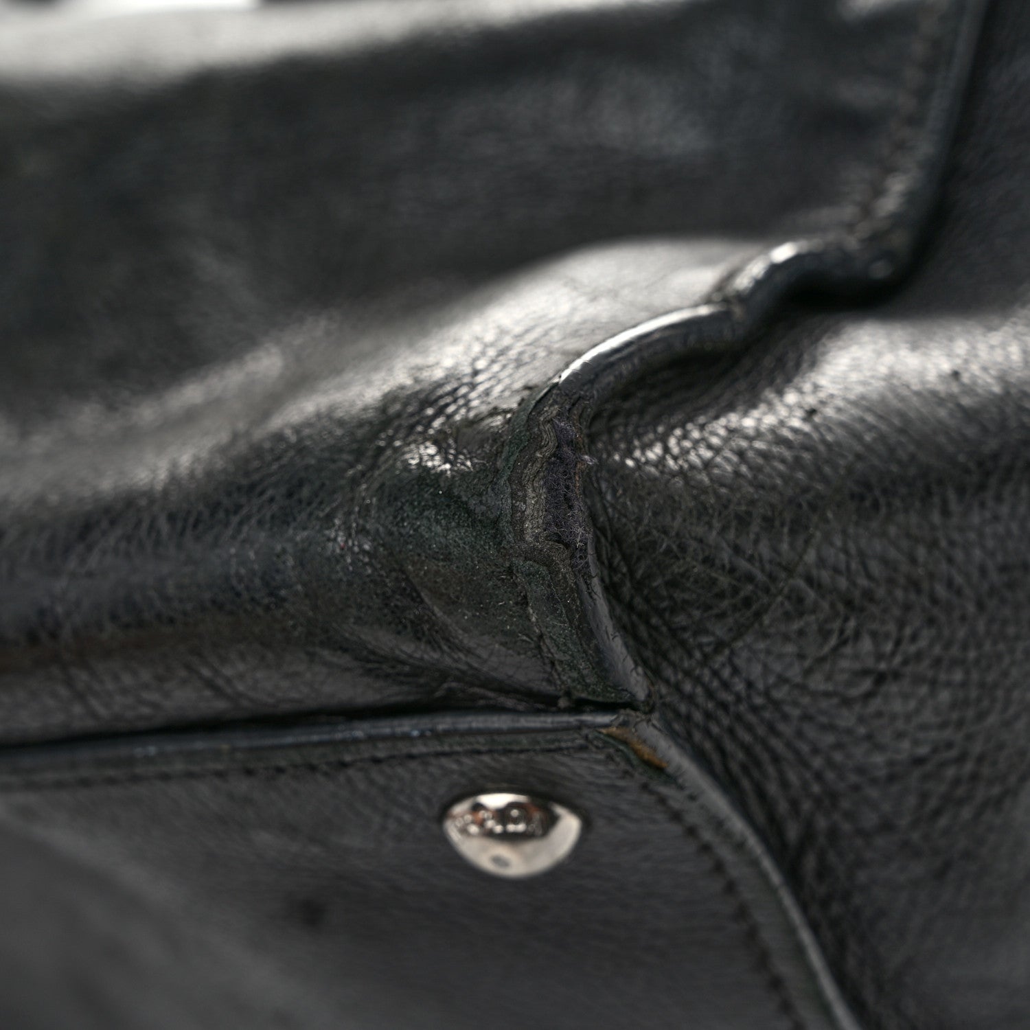Prada Glace Calf Twin Pocket Tote Black 12 of 16