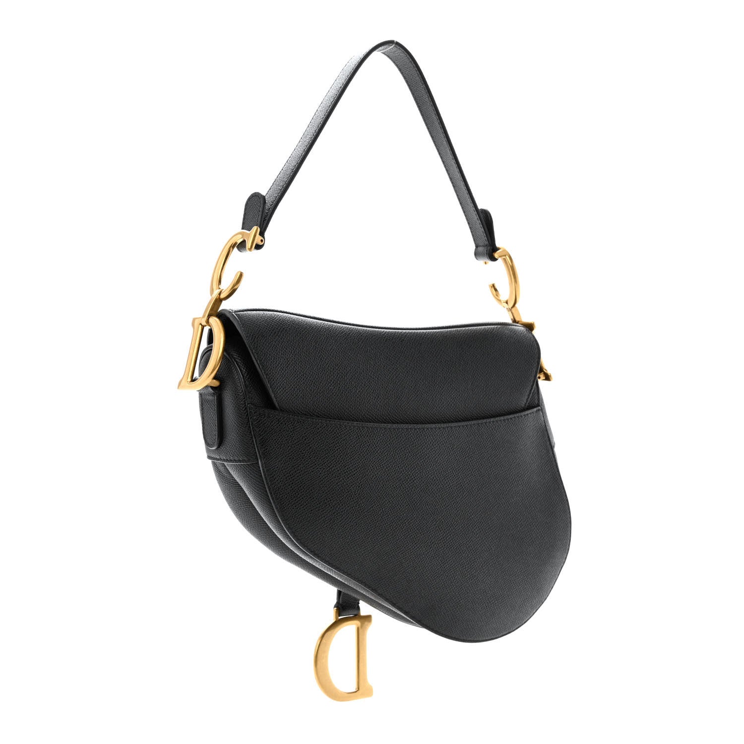 Christian Dior Grained Calfskin Saddle Bag Black 3 of 10