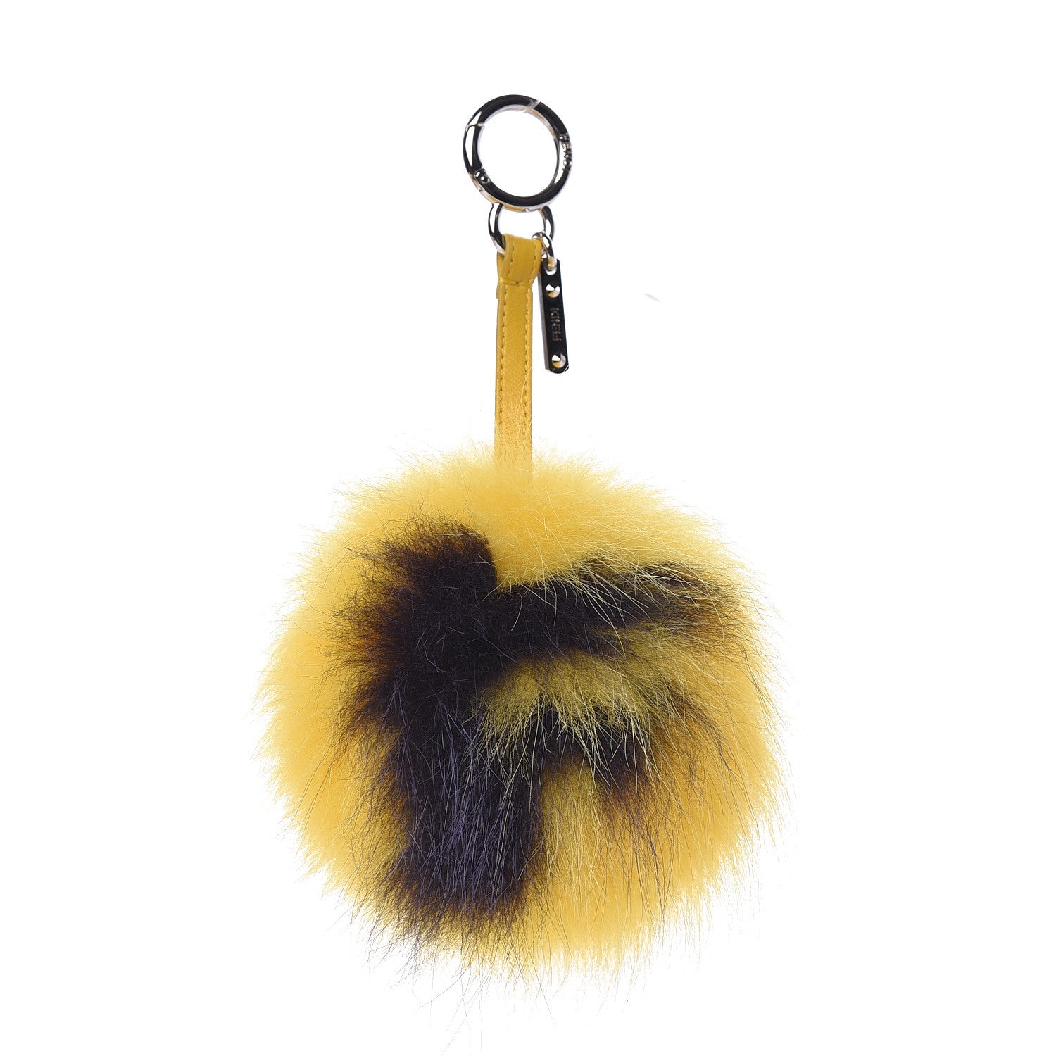 Fendi Fox Fur F ABCharm Bag Charm Black Yellow 1 of 5
