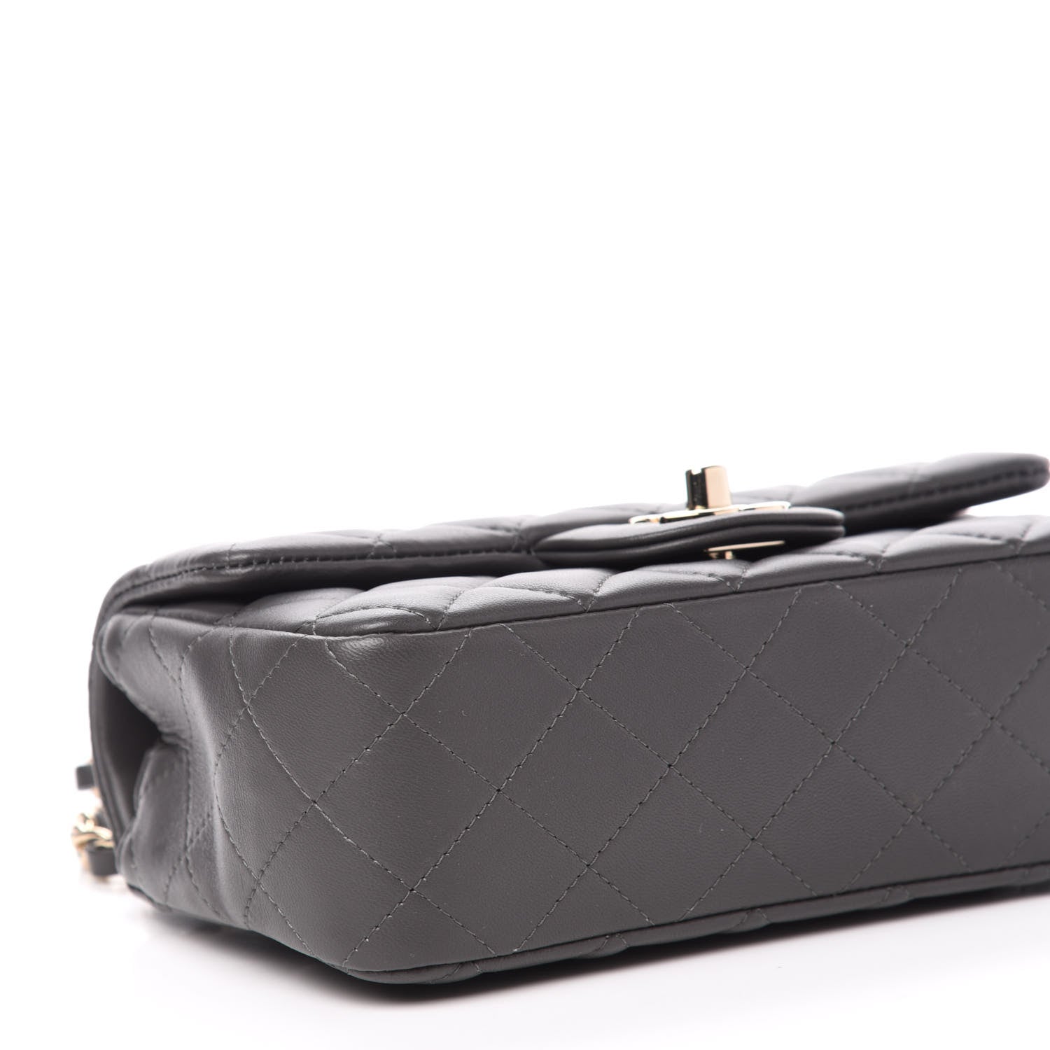 Chanel Lambskin Quilted Mini Rectangular Flap Grey 8 of 11