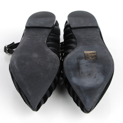 Valentino Garavani Calf Hair Animal Print Rockstud Cage Ballerina Flats 36.5 Black 6 of 8