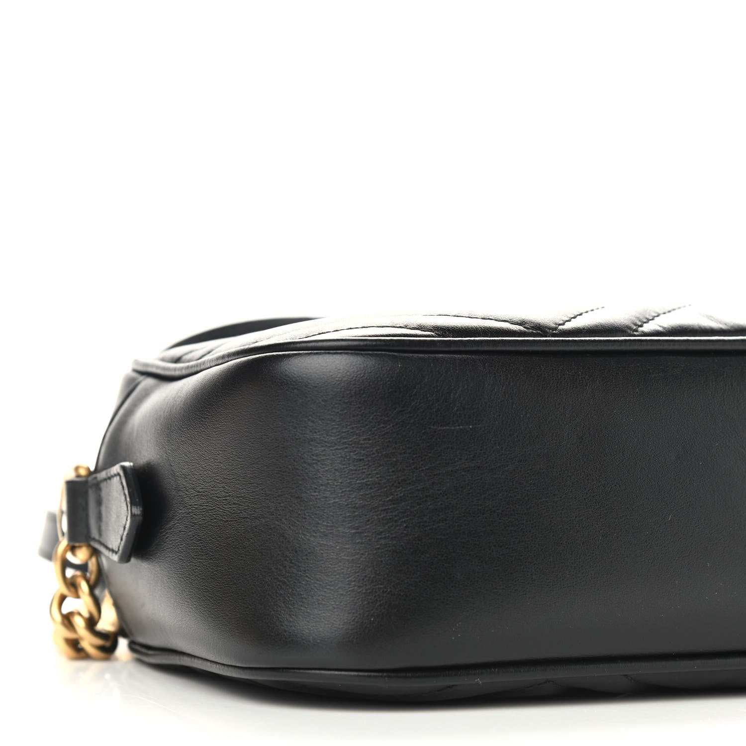 Gucci Calfskin Matelasse Small GG Marmont Chain Shoulder Bag Black 8 of 9