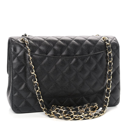 Chanel Caviar Quilted Jumbo Double Flap Black 3 of 10