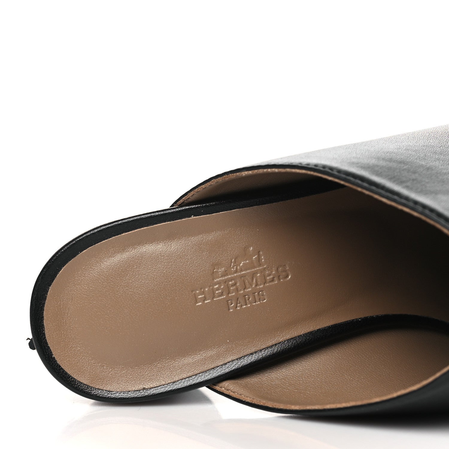 Hermes Nappa Detail Mules 38.5 Black 8 of 9