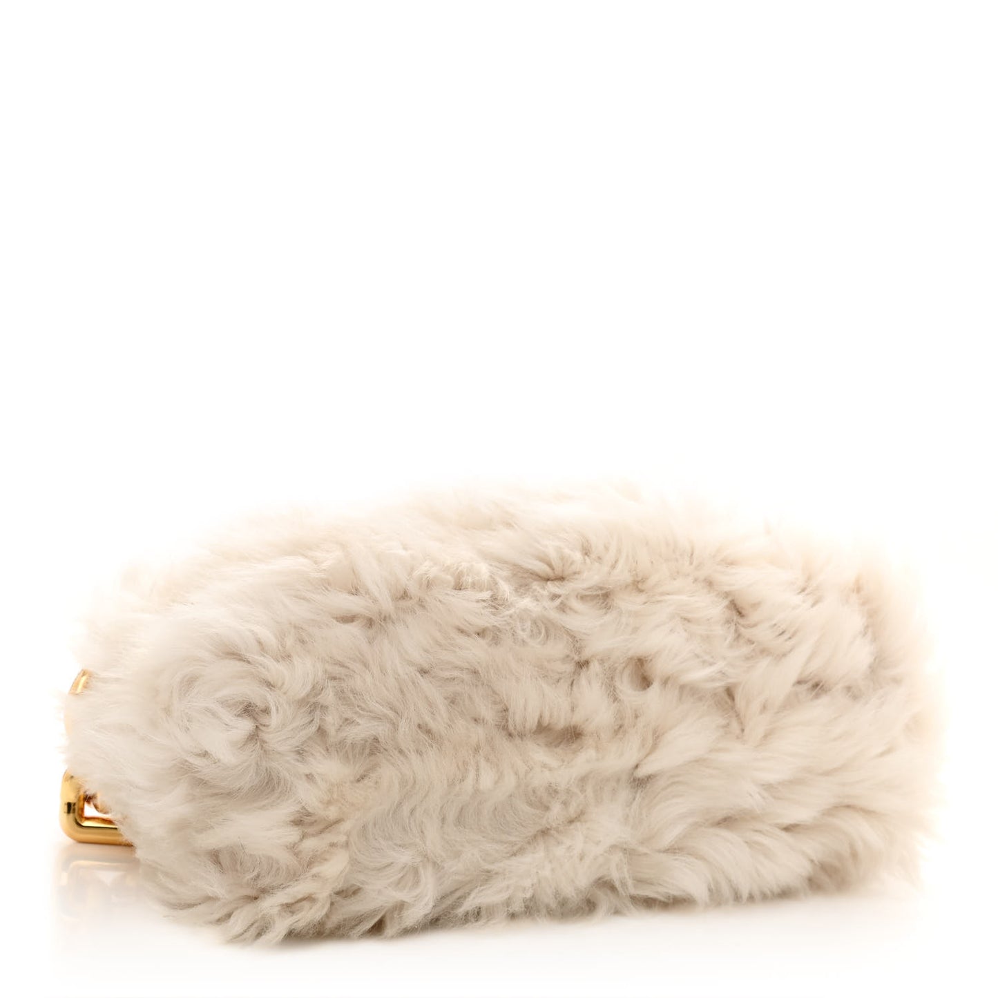 Shearling Lambskin The Pouch Chain White