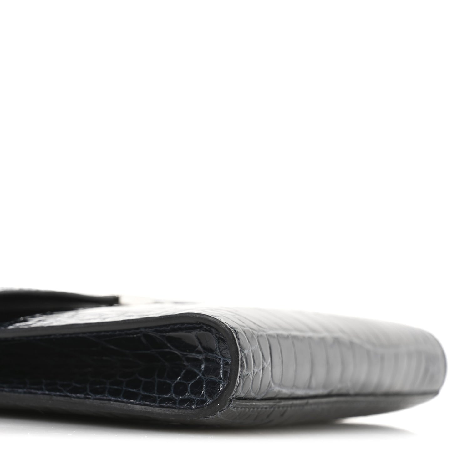 Shiny Alligator Clic 16 Wallet Bleu Baltique
