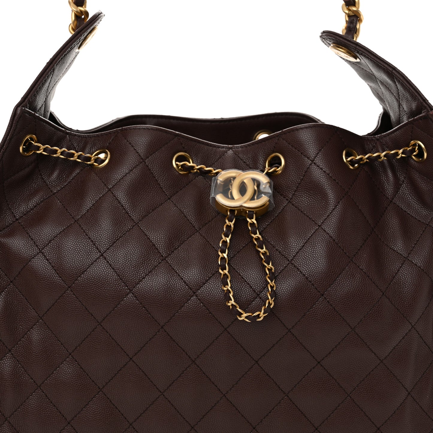Caviar Quilted Medium Chanel 25 Handbag Dark Brown