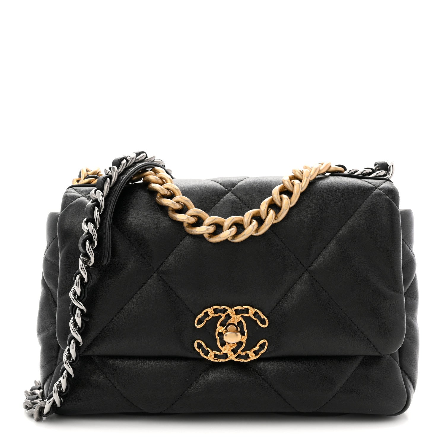 Chanel Lambskin Quilted Medium Chanel 19 Flap Black 1 of 11