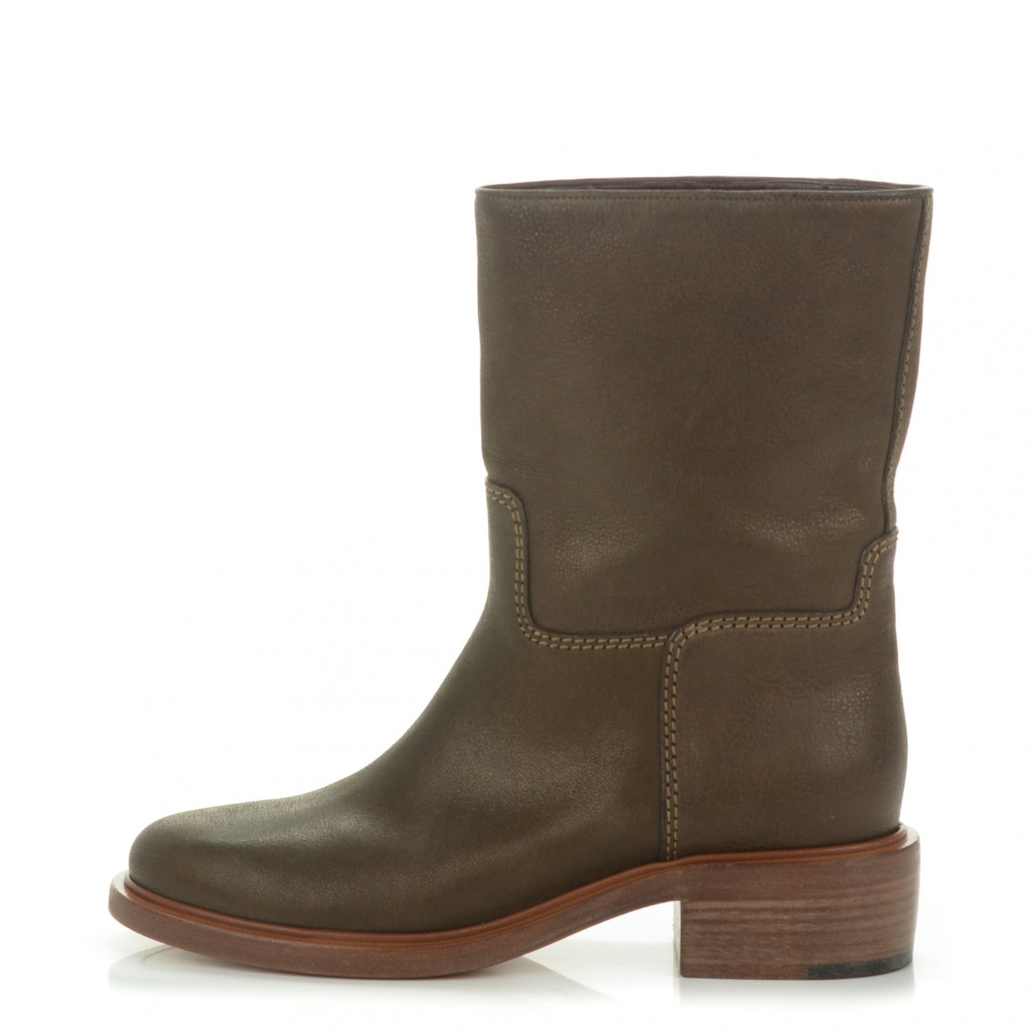 Chanel Grained Calfskin CC Short Boots 40 Brown 1 of 8