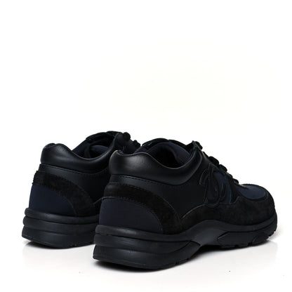 Chanel Toile Suede Calfskin CC Sneakers 37 Black 4 of 7