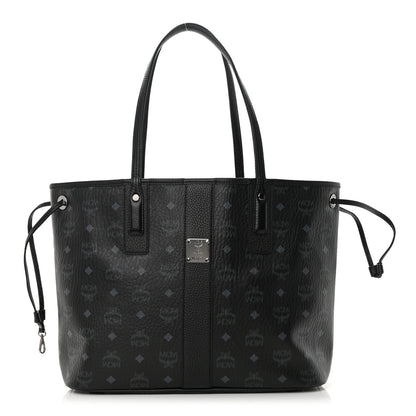 MCM Grained Calfskin Visetos Medium Liz Reversible Shopper Tote Black 1 of 15