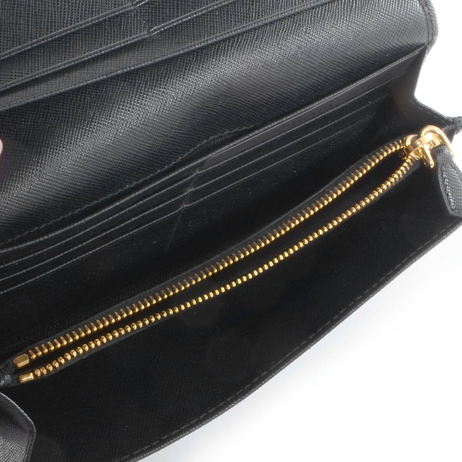 Prada Saffiano Metal Continental Flap Wallet Nero Black 8 of 10