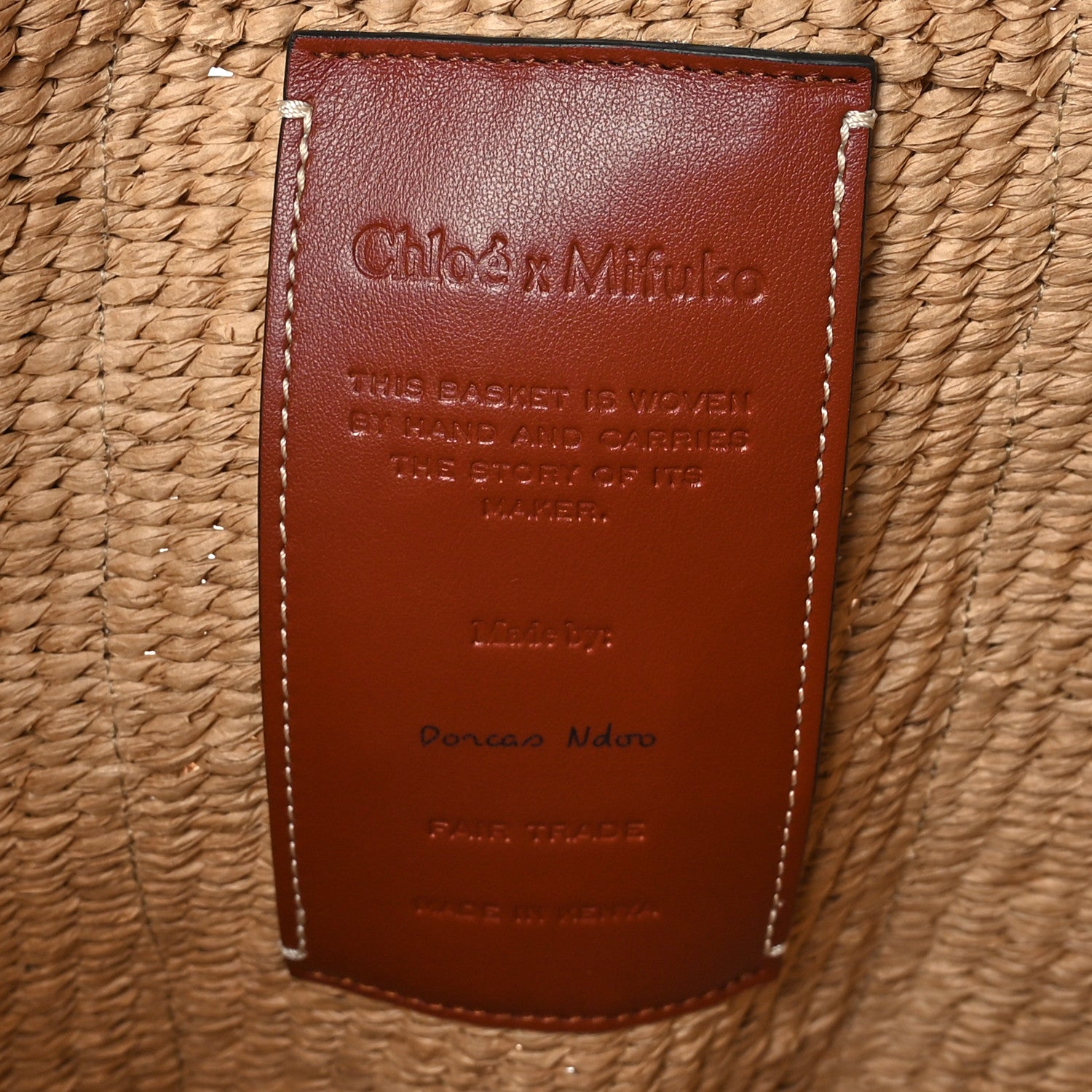 Chloe Raffia Large Woody Tote White 6 of 8