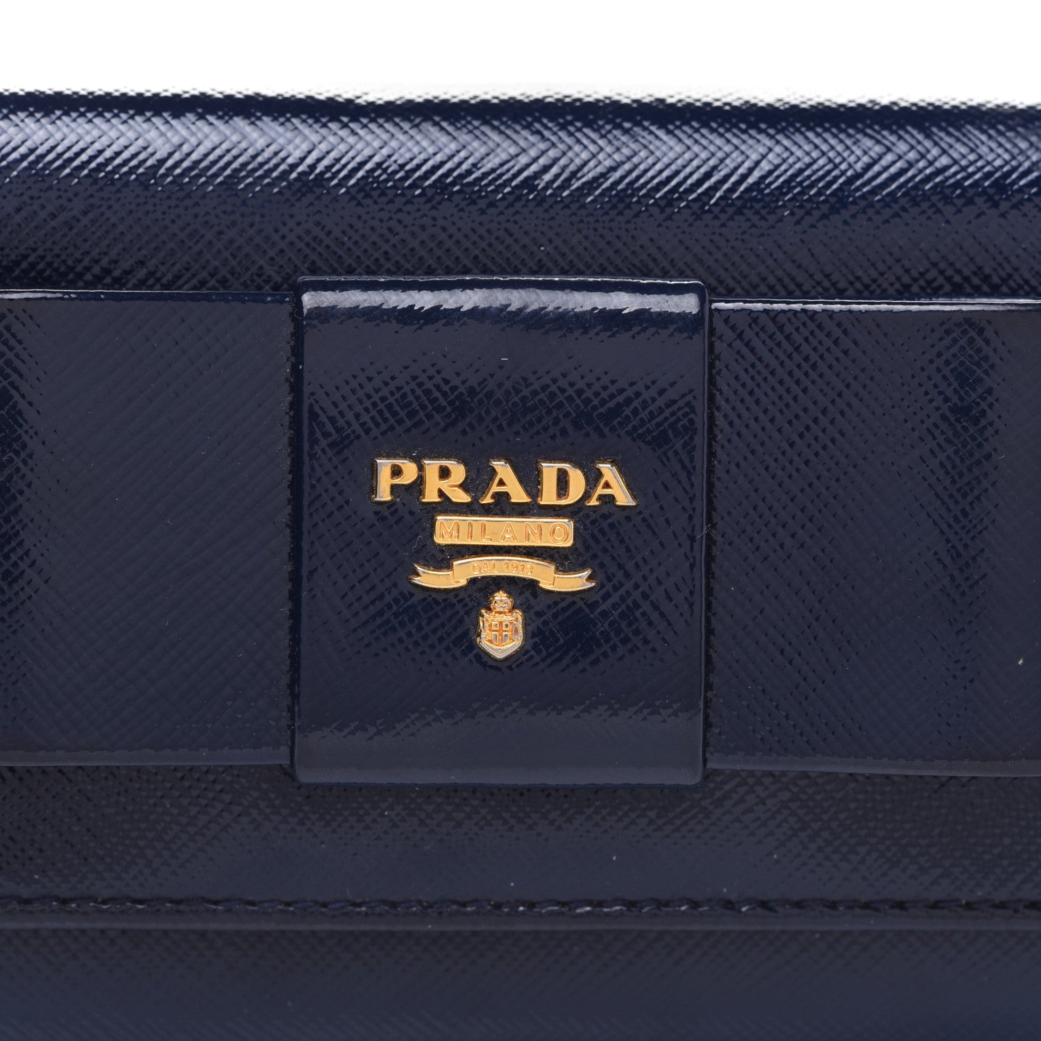 Prada Saffiano Vernice Bow Continental Wallet Baltico 8 of 15