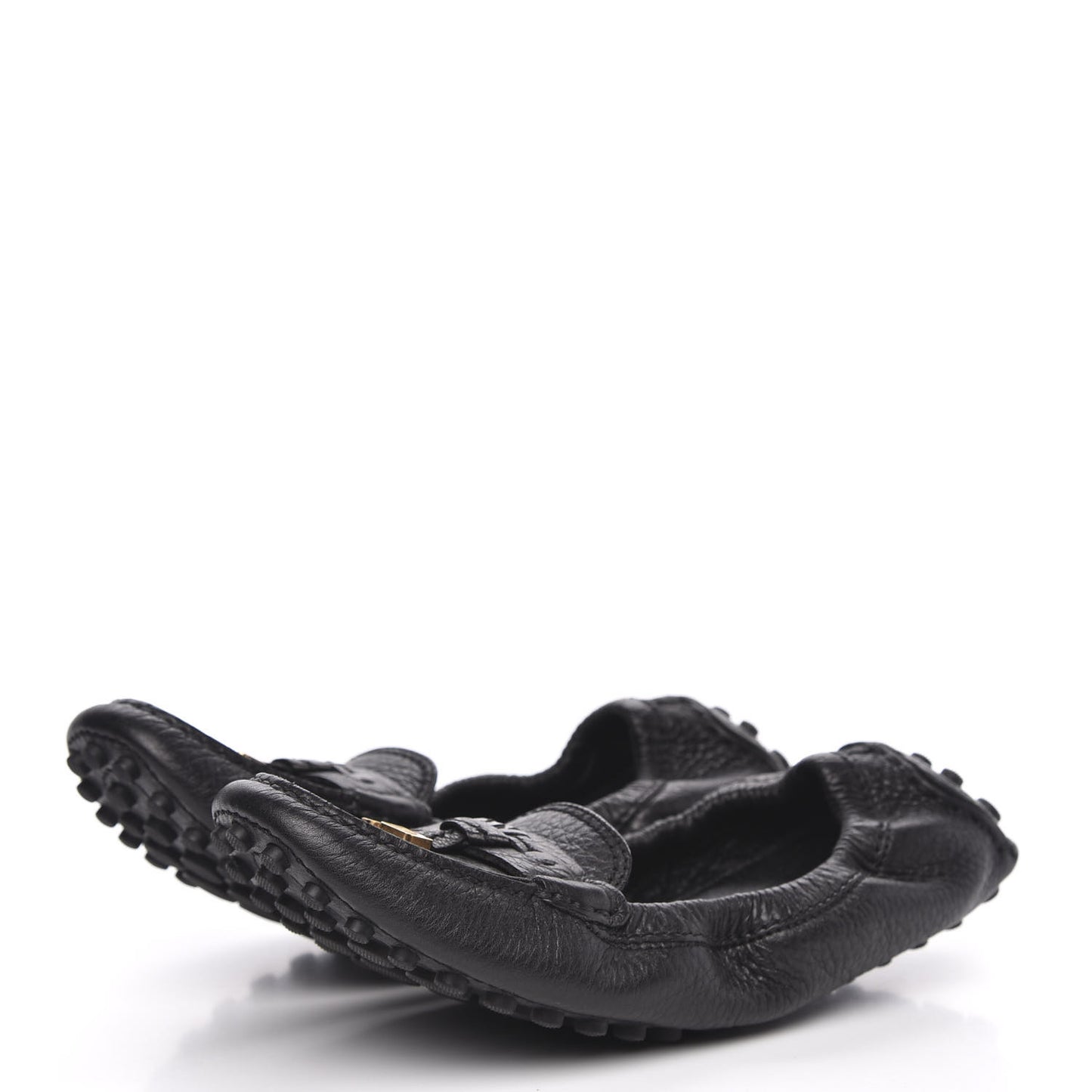 Calfskin Lemon Ballerina Flats 38 Black