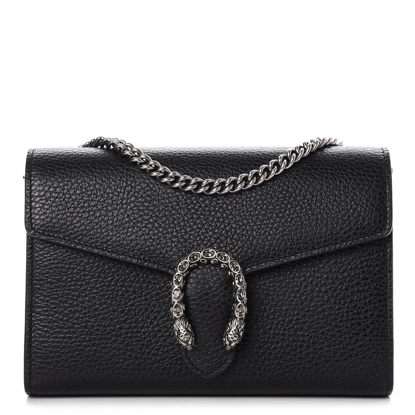 Calfskin Mini Dionysus Chain Wallet Black