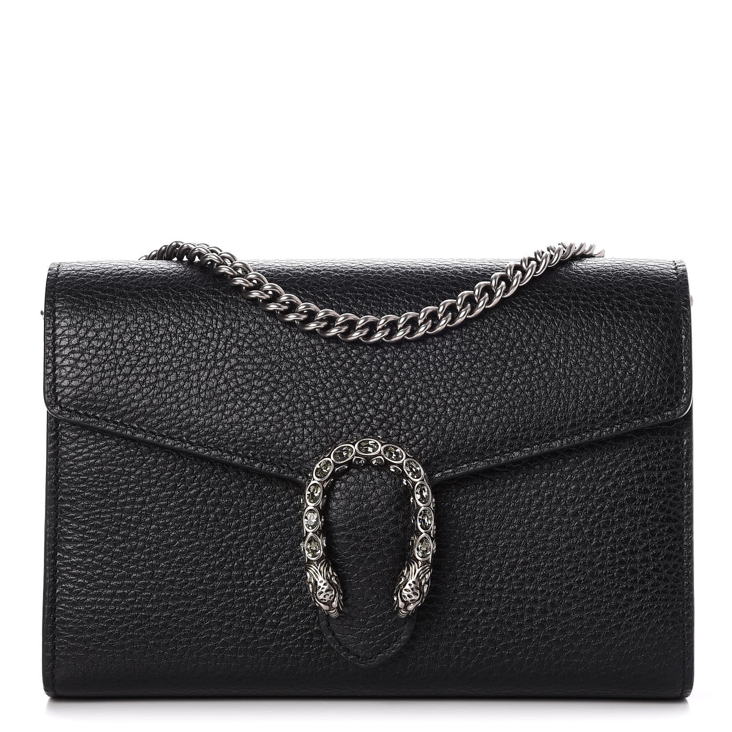 Gucci Calfskin Mini Dionysus Chain Wallet Black 1 of 7