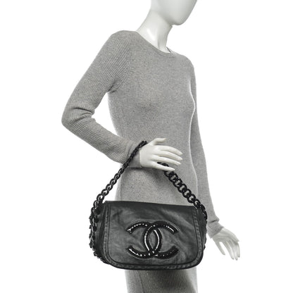 Chanel Calfskin Modern Chain Rhodoid Flap Black 2 of 6