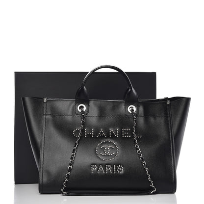 Chanel Caviar Medium Studded Deauville Tote Black 9 of 9