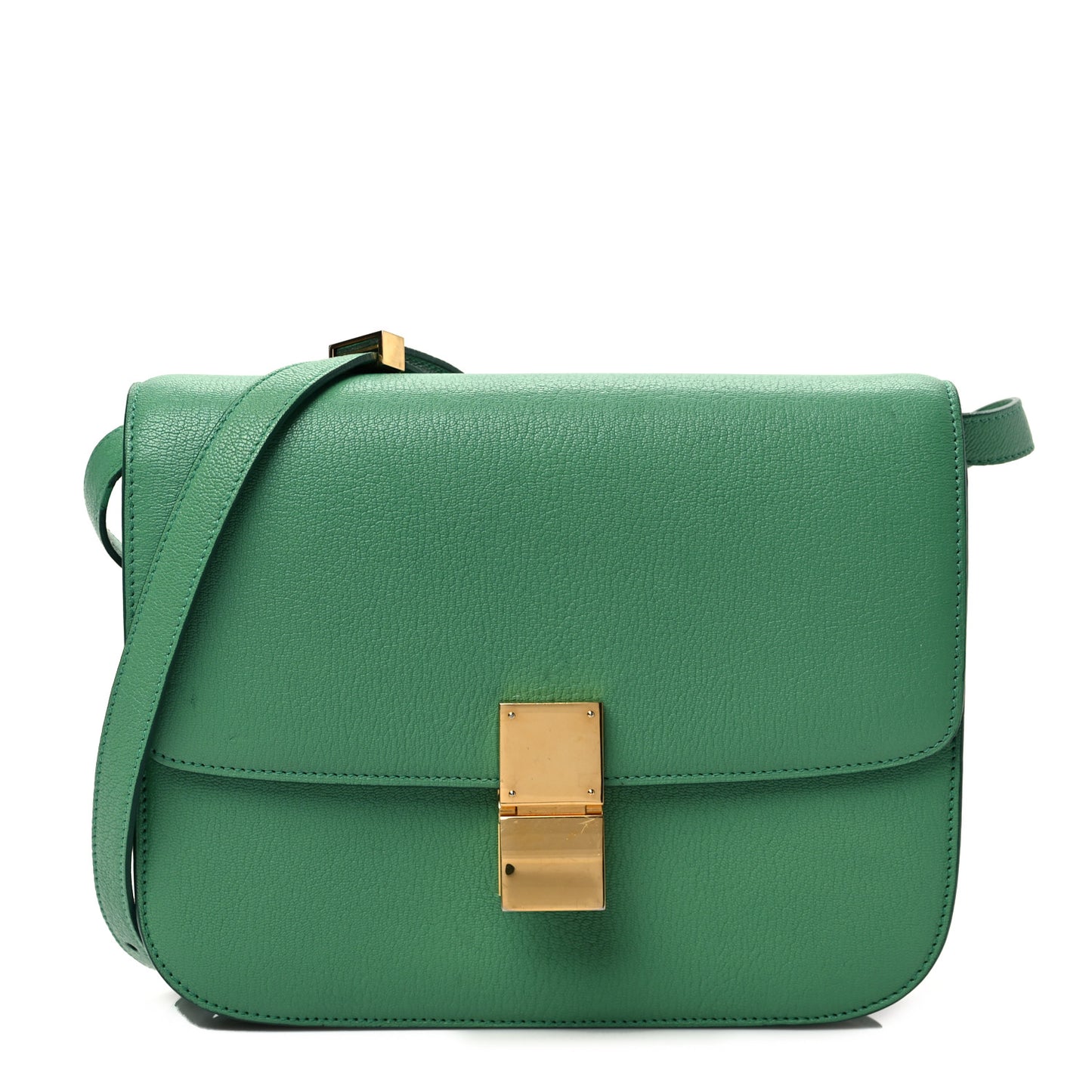 Goatskin Medium Classic Box Flap Bag Palm
