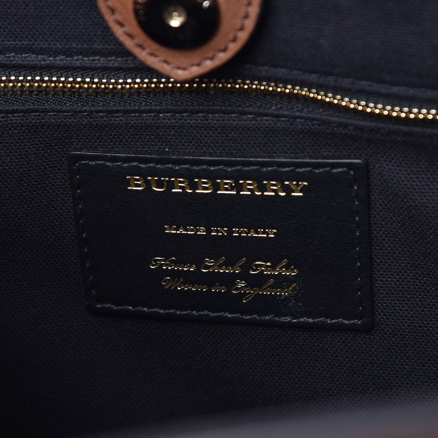 Burberry Grainy Calfskin House Check Large Banner Tote Tan 6 of 9