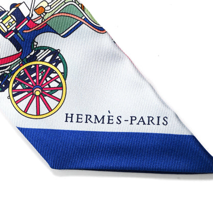 Hermes Silk Les Voitures Exquises Twilly Bleu Rose Vert 5 of 5