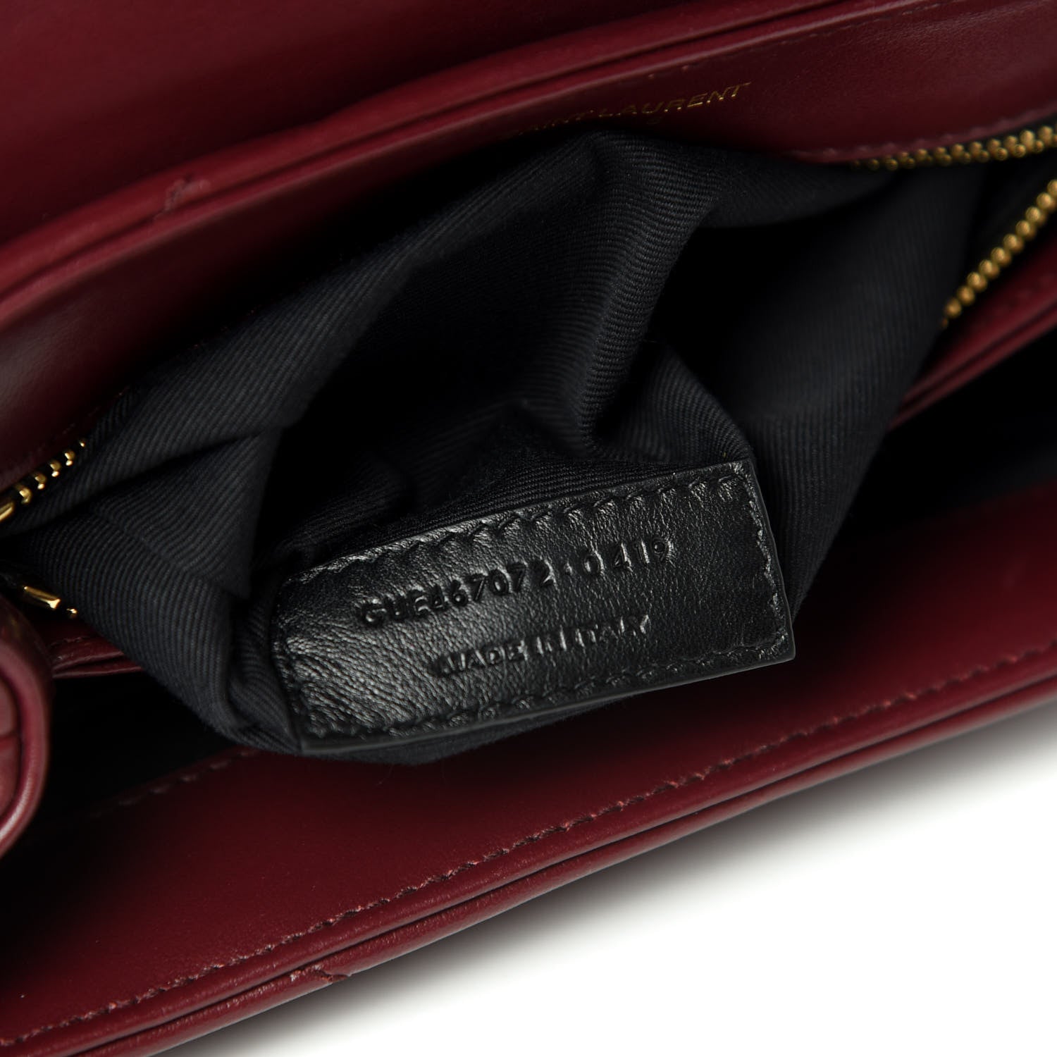 Saint Laurent Calfskin Y Quilted Monogram Toy Loulou Monogram Crossbody Bag Rouge Legion 9 of 9