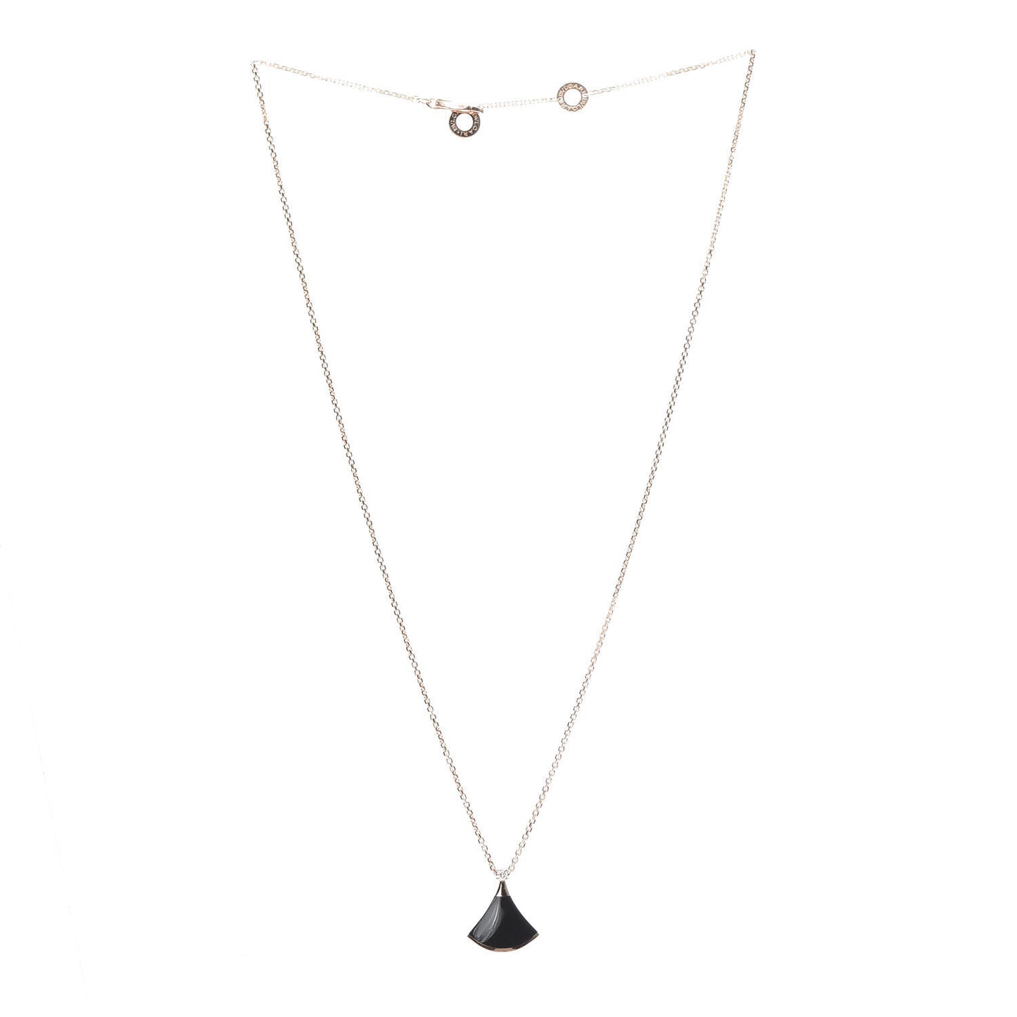 18K Rose Gold Diamond Black Onyx Divas' Dream Pendant Necklace