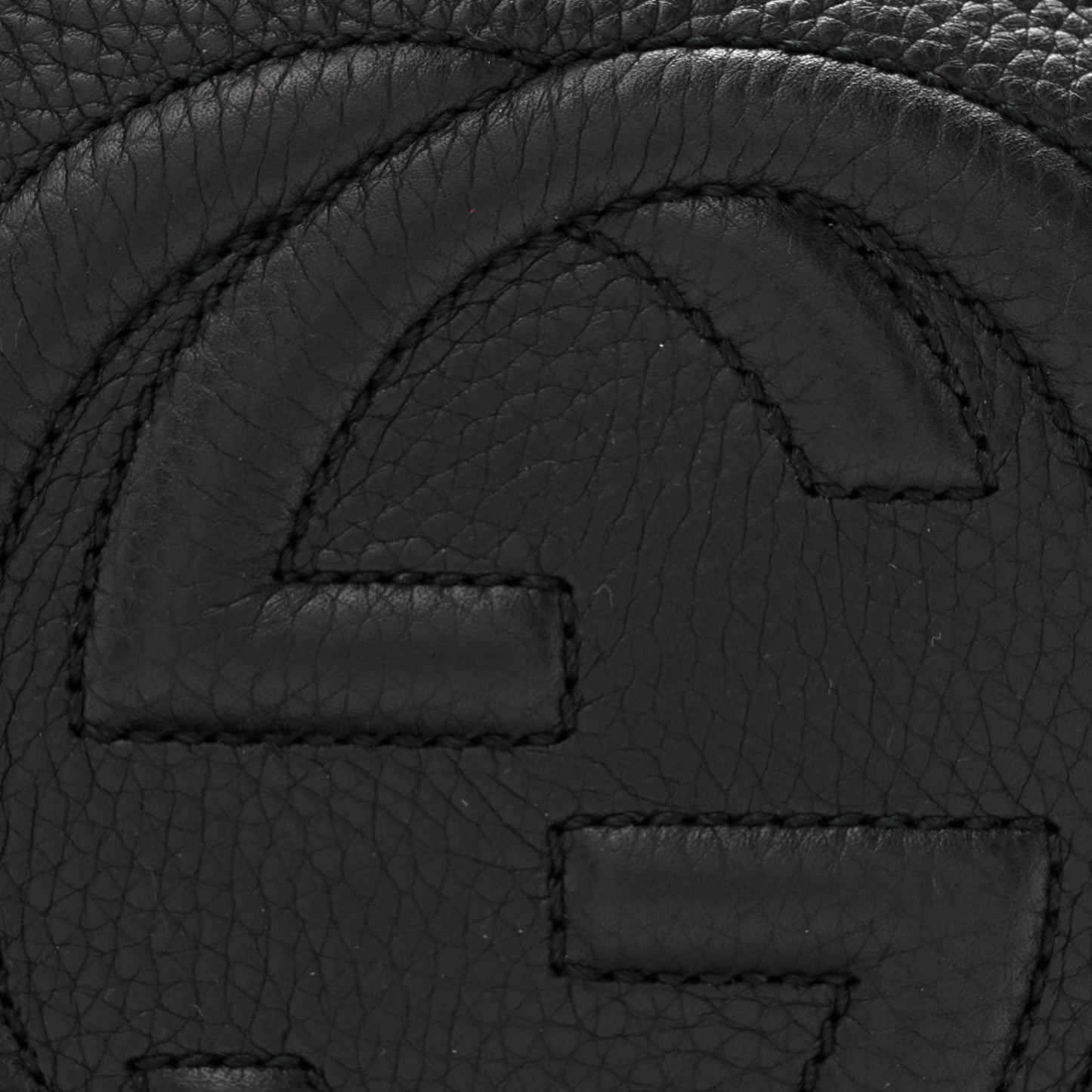 Pebbled Calfskin Small Soho Disco Bag Black