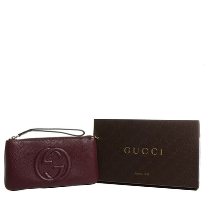 Gucci Pebbled Calfskin Soho Wrist Wallet Scarlatto 5 of 8