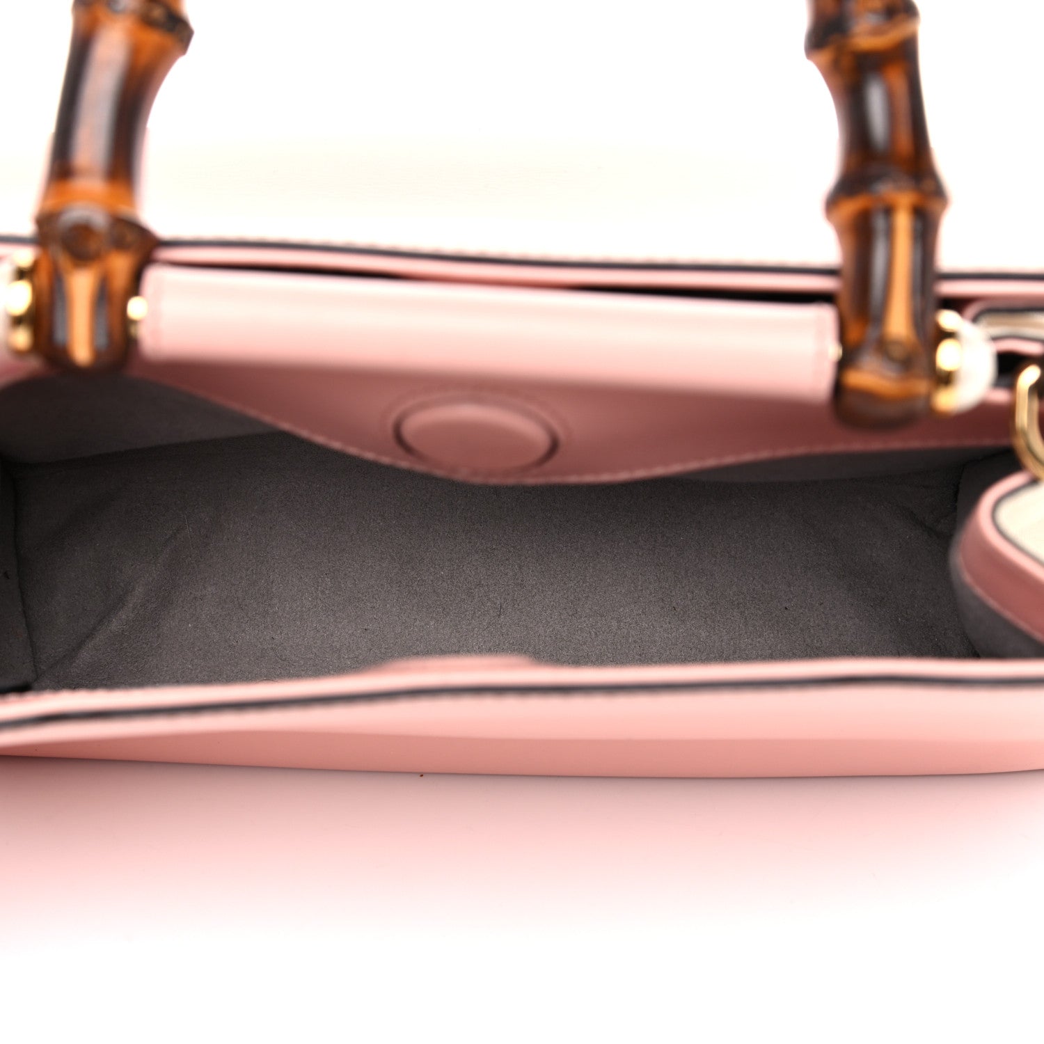 Gucci Nappa Bamboo Web Mini Nymphaea Top Handle Bag Perfect Pink Mystic White 6 of 15